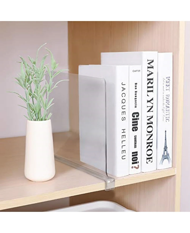 Sorbus 4 Acrylic Shelf Dividers Great Organizer for Clothes, Linens, Purse Separators, Kitchen Cabinets and more (4-Pack)