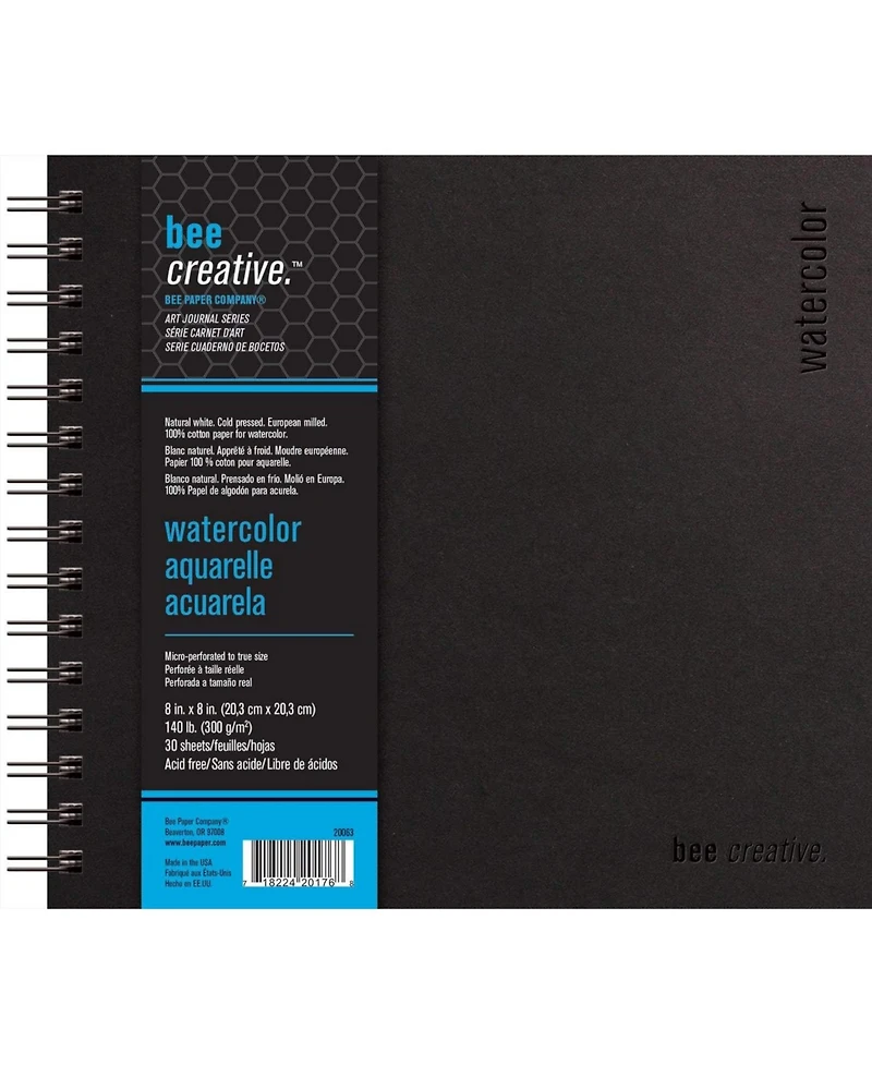 Bee Paper Bee Paper- 8" x 8" Watercolor Art Journal, 30 Sheets