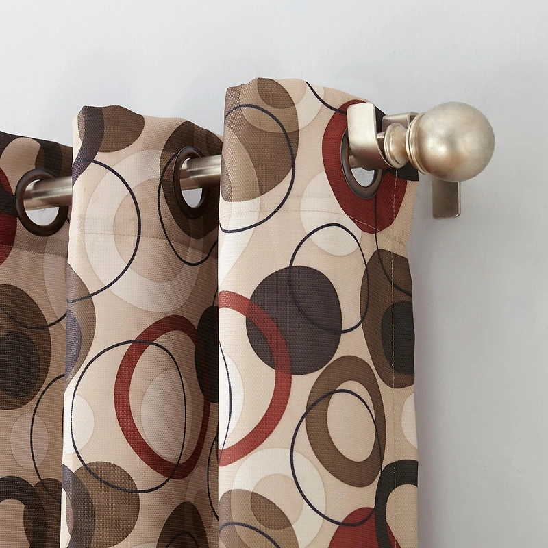 Celestial Print Semi-Sheer Grommet Curtain Panel