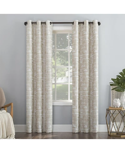 Parrish Distressed Grid Thermal Extreme 100% Blackout Grommet Curtain Panel