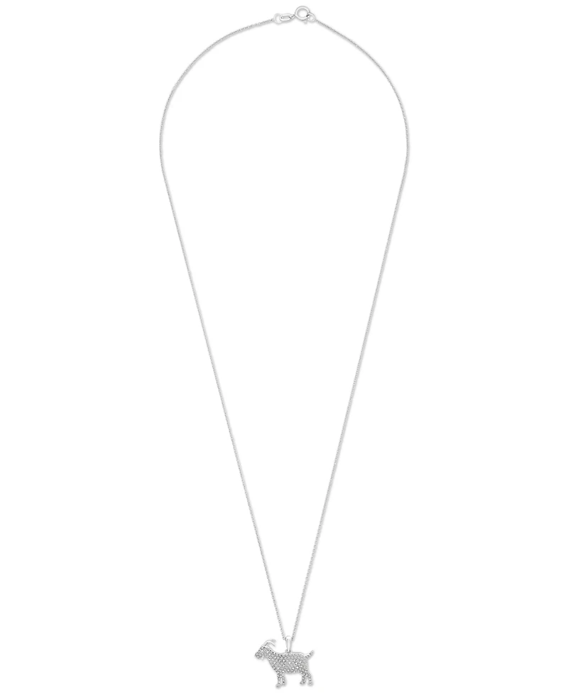 Diamond G.o.a.t. Pendant 18" Necklace (1/6 ct. t.w.) in 10k White Gold, Exclusively at Macy's