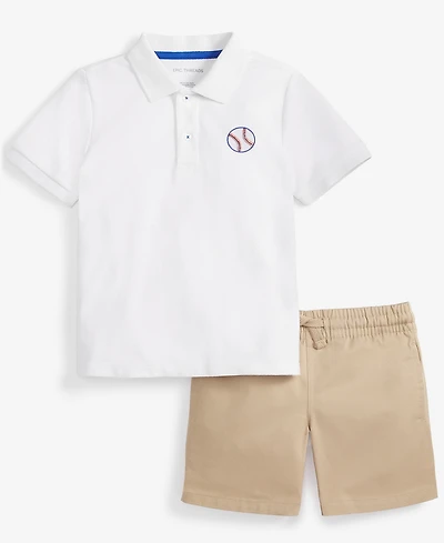 Epic Threads Toddler Boys 2T-4T Baseball Polo & Shorts Set, Exclusively at Macy's