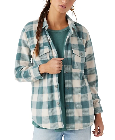 O'Neill Juniors' Zuma Button-Front Plaid Sleeve Shirt