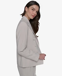Karl Lagerfeld Paris Women's Peak-Lapel Open-Front Jacket