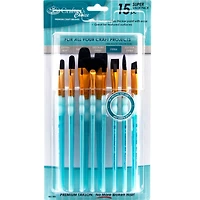 Royal & Langnickel Crafter's Choice Synthetic Black Taklon Paint Brushes, 15pc