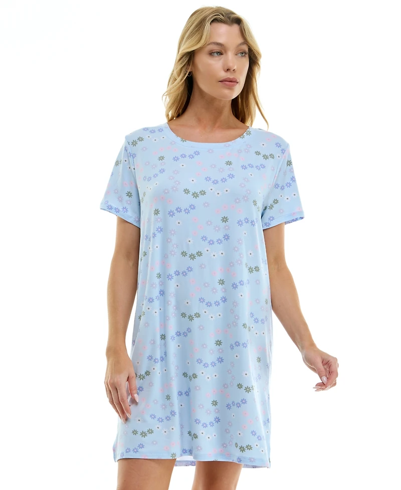 Roudelain Women's Printed Short-Sleeve Sleepshirt