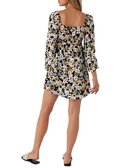 O'Neill Juniors' Kieran Printed Blouson-Sleeve Mini Dress