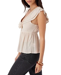 O'Neill Juniors' Deji Layered Flutter-Sleeve Top