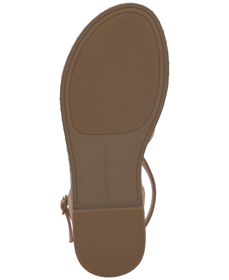 Lucky Brand Women's Kielly Strappy Whipstitch Flat Sandals
