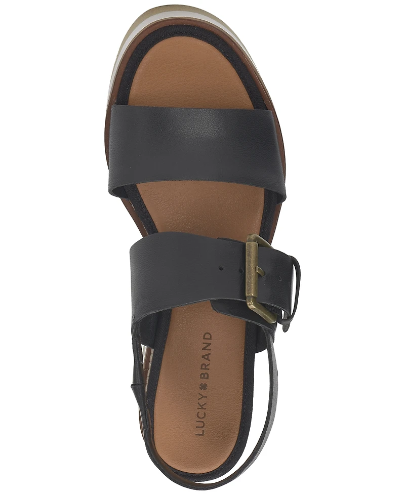 Lucky Brand Women's Turoma Double Band Flatform Sandals