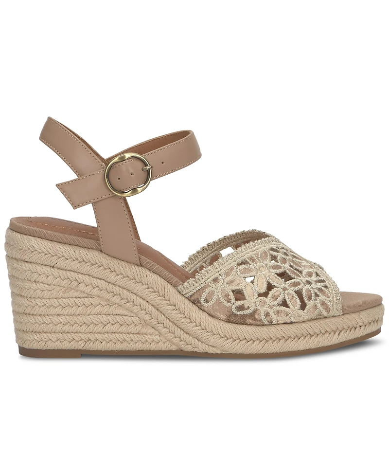Lucky Brand Women's Coyna Floral Lace Platform Espadrille Wedge Sandals