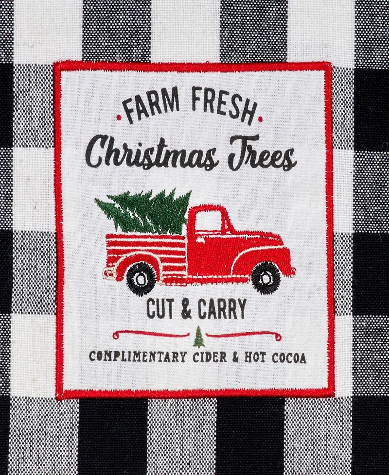 Design Imports Assorted Christmas Tree Farm Embellished Dishtowels, Set of 3