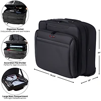 Alpine Swiss Rolling Briefcase Wheeled Overnight Carry on Bag up to 15.6” Laptop