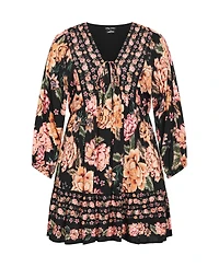 City Chic Plus Devine Mini Border Dress