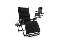 Slickblue Zero Gravity Adjustable Lounge Chair Removable Cushion Cup Holder Tray