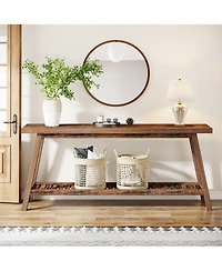 Tribesigns Farmhouse Console Entryway Table: 70.9 Inches Extra Long Console Table for Entryway, 2-Tier Narrow Wood Foyer Sofa Couch Table