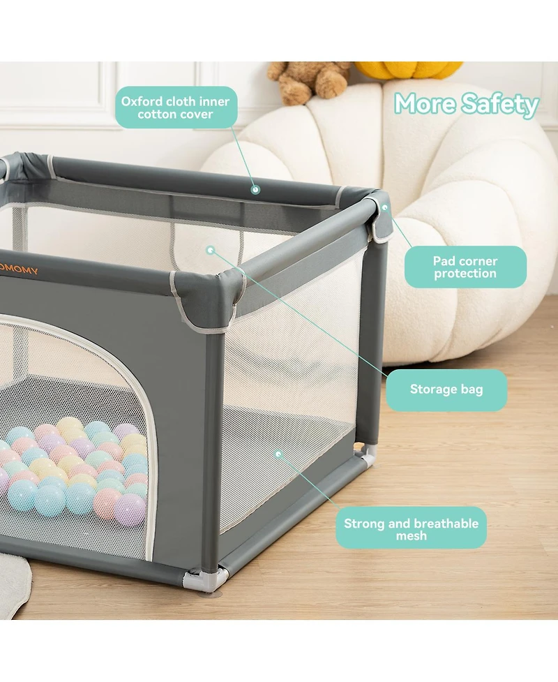 Comomy Small Baby Playpen Activity Center Baby Play Yard Indoor Outdoor 36"x 36"