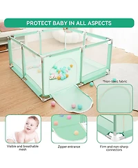 Comomy Baby Playpen Play Yard Portable 4 Panel Baby Safety Playpen for Infant Toddler