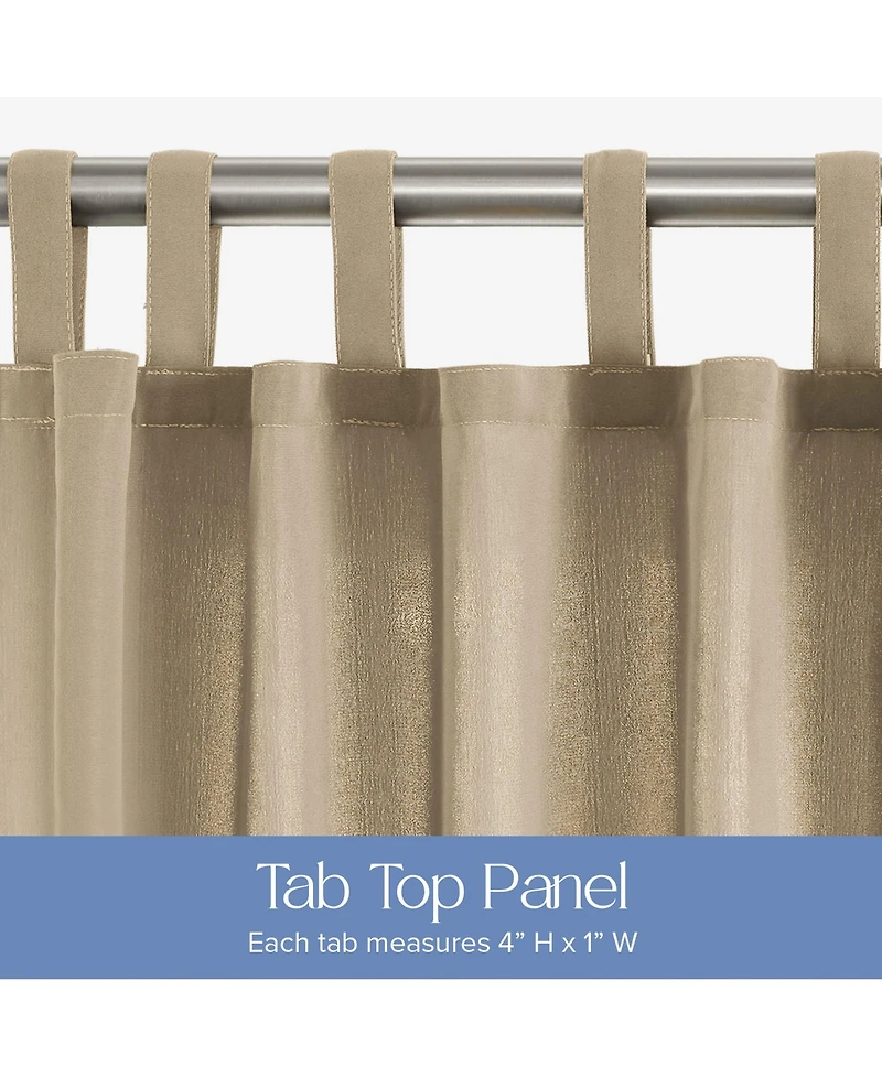 Awesome Home Outdoor Cabana Solid Uv Protected Privacy Tab Top Curtain Panel, 52"x108"