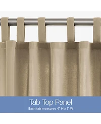 Awesome Home Outdoor Cabana Solid Uv Protected Privacy Tab Top Curtain Panel, 52"x108"
