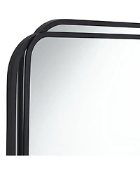 Uttermost Double Radius Matte Black 24" x 36 1/4" Wall Mirror