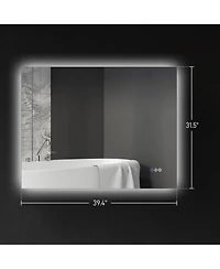 Homcom 39" x 32" Dimmable Led Bathroom Mirror w/ Infinite Color Temp