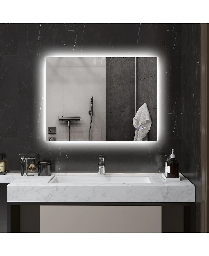 Homcom 32" x 24" Dimmable Led Bathroom Mirror w/ Infinite Color Temp