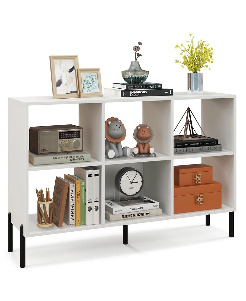 Gouun Open-Back Bookshelf with Drawer for Study