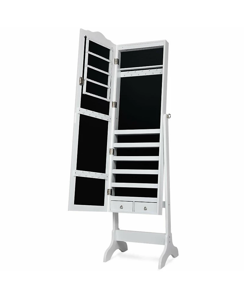 Gouun 14 Led Jewelry Armoire Cabinet with Full Length Mirror and 4 Tilting Angles