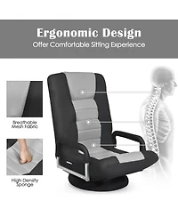 Gouun 360-Degree Swivel Gaming Floor Chair with Foldable Adjustable Backrest