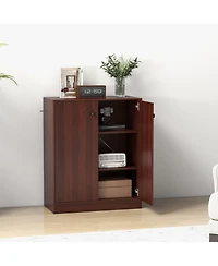 Gouun 2-Door Modern Floor Storage Cabinet with 3-Tier Shelf