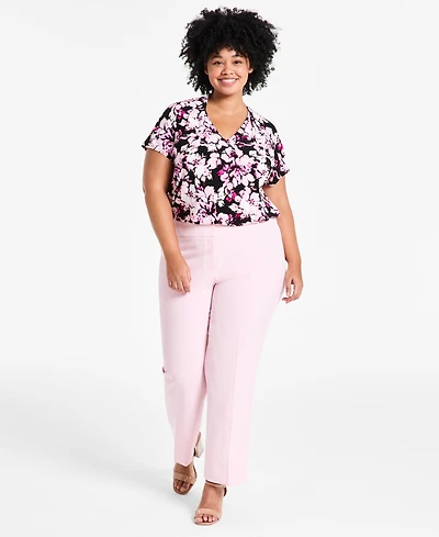 Kasper Plus Size Straight-Leg Pants