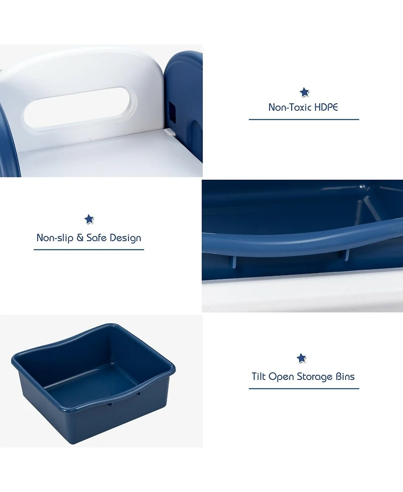 Kids Toy Storage Organizer with Bins and Multi-Layer Shelf for Bedroom Playroom