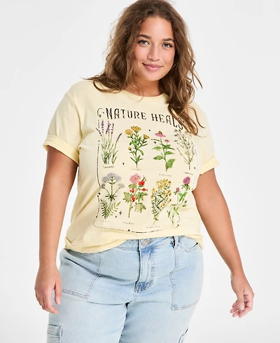Love Tribe Trendy Plus Size Nature Heals Graphic T-Shirt