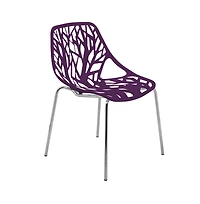LeisureMod Modern Asbury Dining Chair w/ Chromed Legs