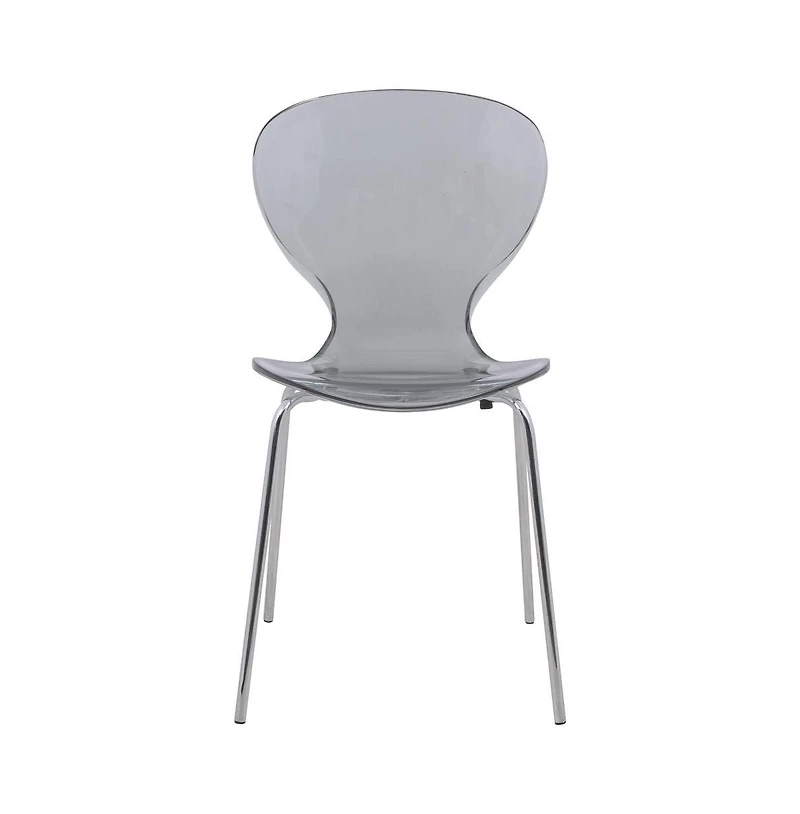 LeisureMod Modern Oyster Transparent Side Chair
