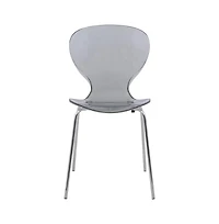 LeisureMod Modern Oyster Transparent Side Chair