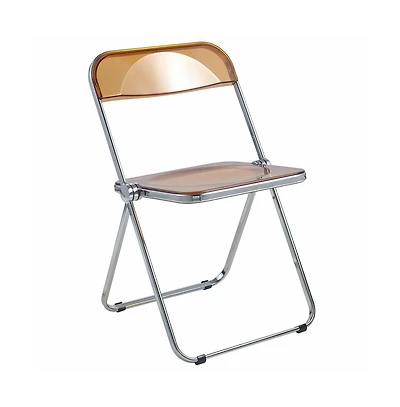 LeisureMod Lawrence Acrylic Folding Chair With Metal Frame
