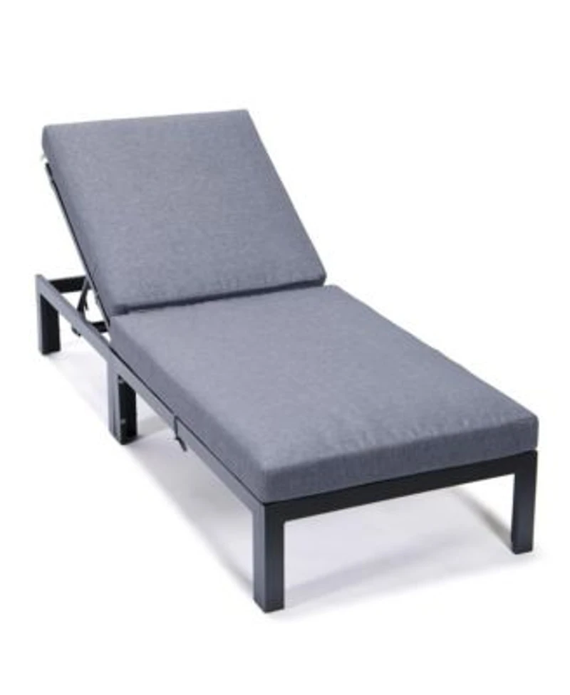 Leisuremod Chelsea Modern Outdoor Chaise Lounge Chair With Cushions