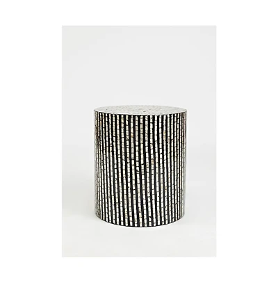 Jofran Global Archive Round Terrazzo Handcrafted Capiz Shell Accent Table