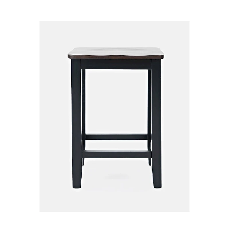 Jofran Asbury Park Solid Acacia Farmhouse Backless Saddle Stool (Set of 2)