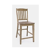 Jofran Carlyle Crossing Modern Rustic Solid Wood Slatback Stool (Set of 2)