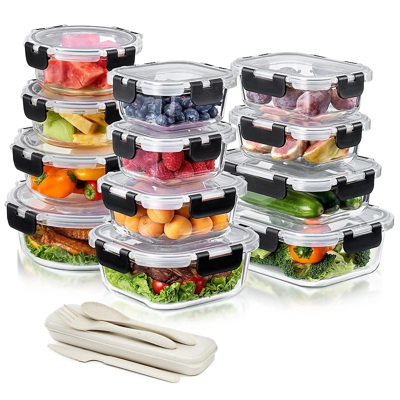 Sorbus 24-Piece Glass Food Storage Containers with Lids