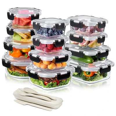Sorbus 24-Piece Glass Food Storage Containers with Lids