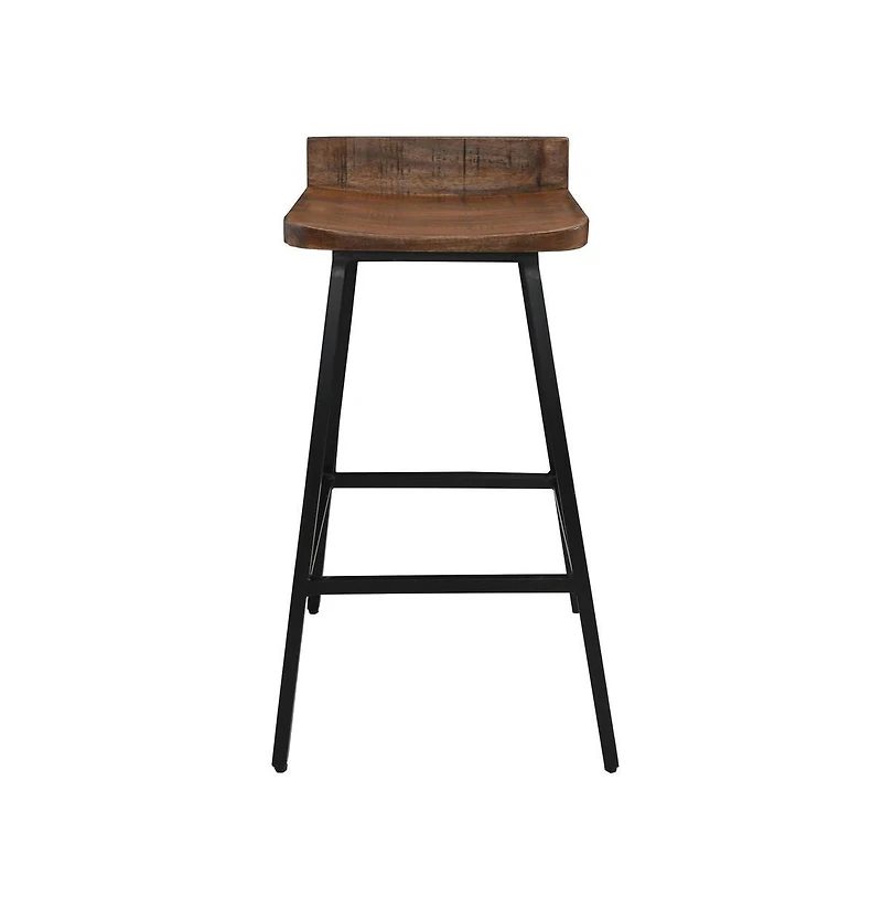 Kosas Home Pennie 27" Industrial Solid Wood Brown Counter stool Set of 2 by