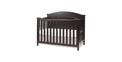 4-in-1 Convertible Crib – Solid Wood Baby Crib with Mattress Base Adjustments, Toddler Bed Sold Separately