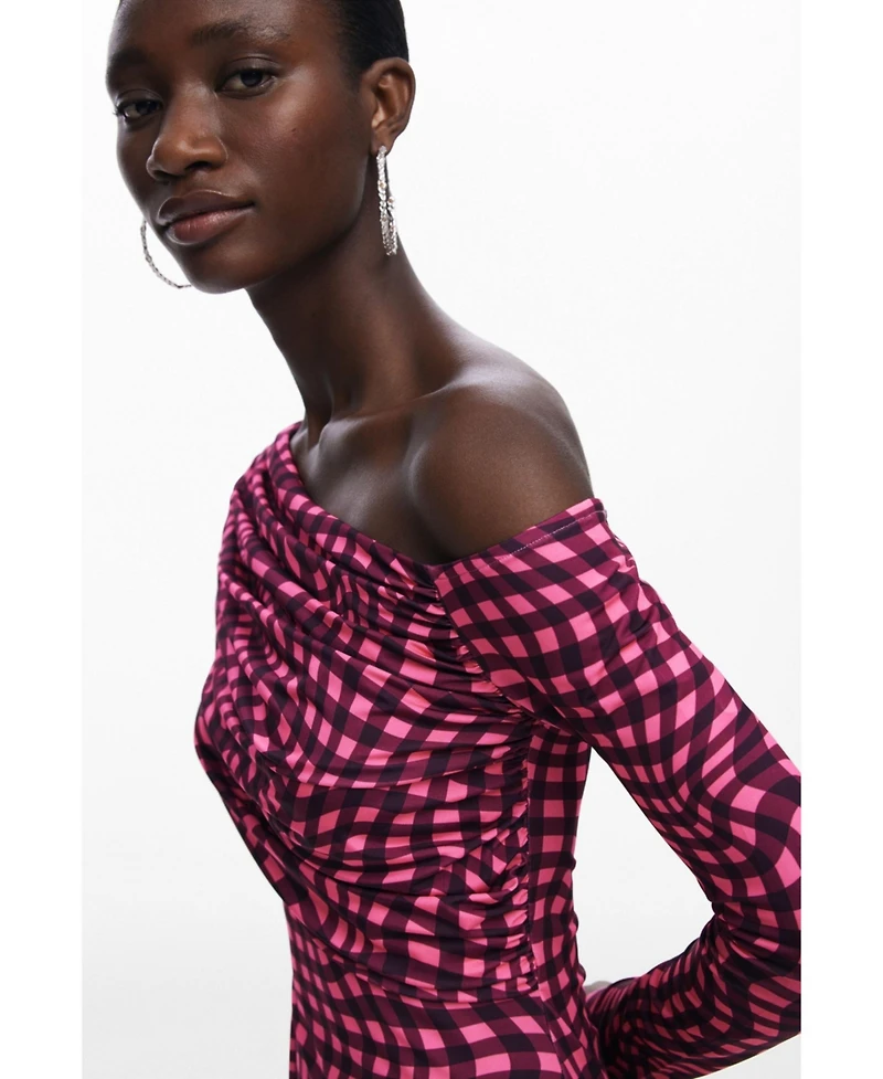 Desigual Women's Psychedelic checkered dress