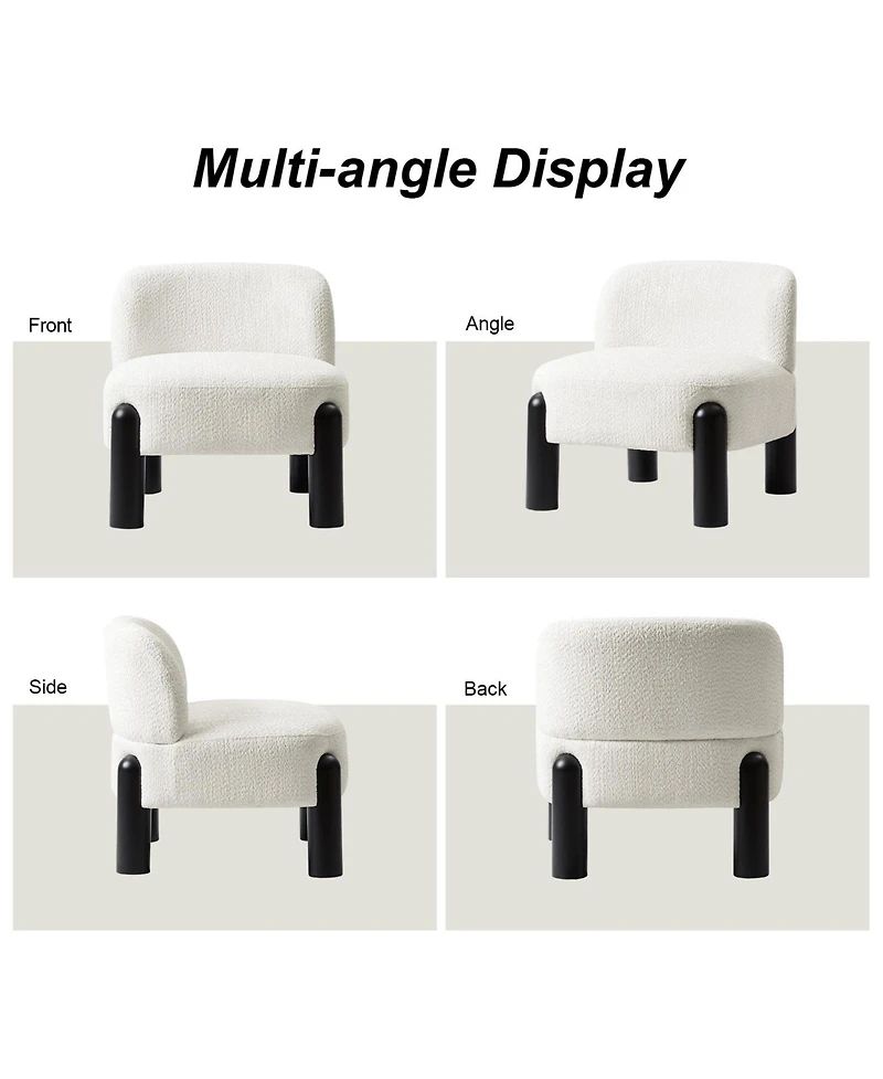 Hulala Home Zara Modern Armchair with Solid Wood Legs and Adjustable Feet