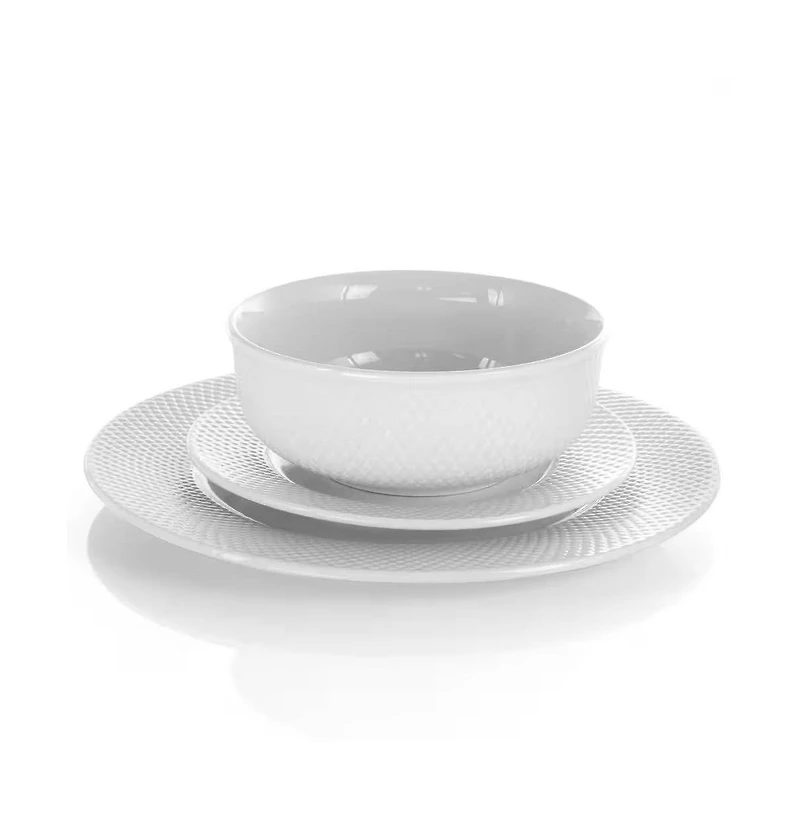 18-Piece Porcelain Dish Set – Service for 6 with Dinner Plates, Cereal Bowls & Coffee Mugs