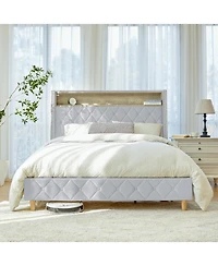 Hulala Home Dimas Modern 81.5" Bed with Storage Compartments